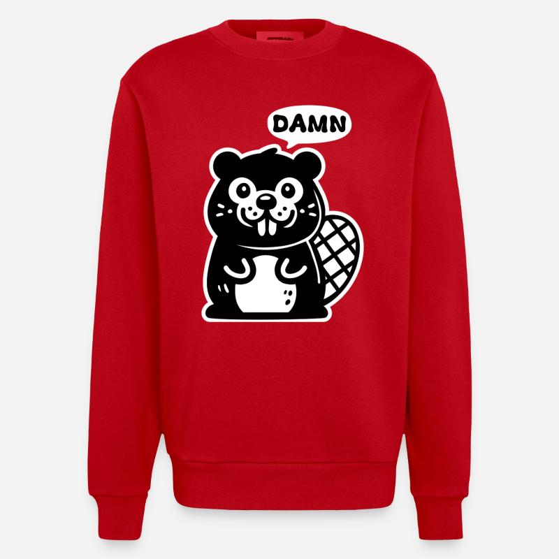 Maudit castor - Sweat bio épais oversize fabriqué en UE - rouge
