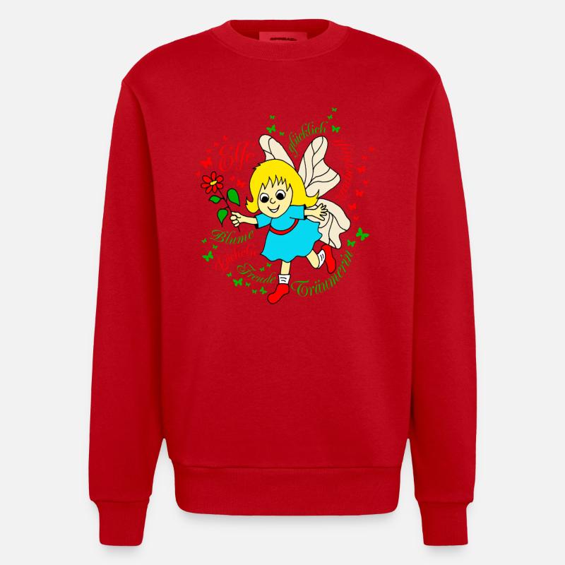 Elfe Traeumer in Rot - Heavyweight Oversized Organic Crew Neck Made in EU - Rot