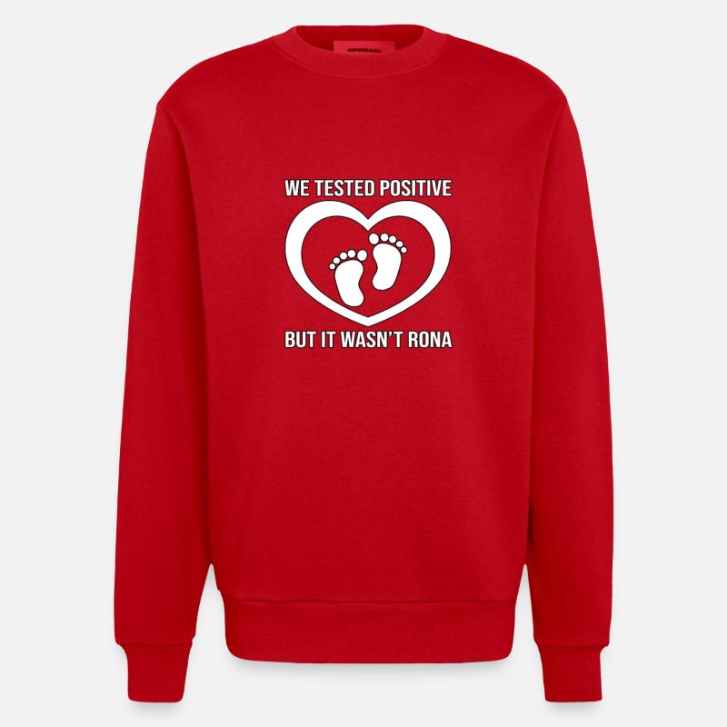 Test positif non Rona Tee - Sweat bio épais oversize fabriqué en UE - rouge