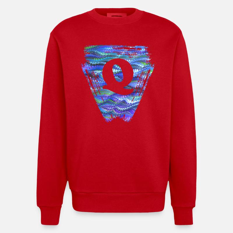 Triangle E 103 Q - Heavyweight Oversized Organic Crew Neck Made in EU - red