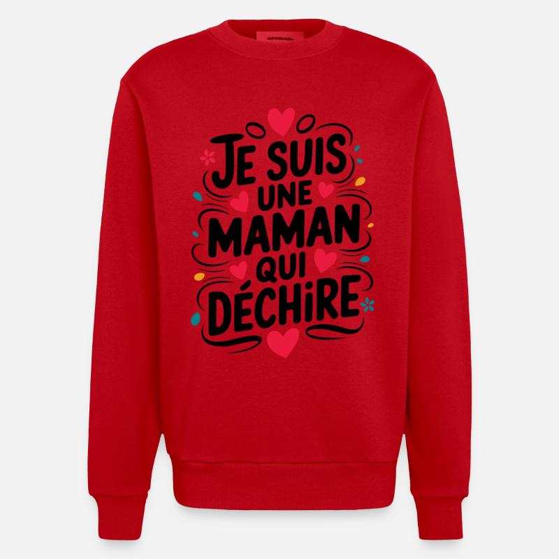 Ich bin eine Killer-Mutter - Heavyweight Oversized Organic Crew Neck Made in EU - Rot