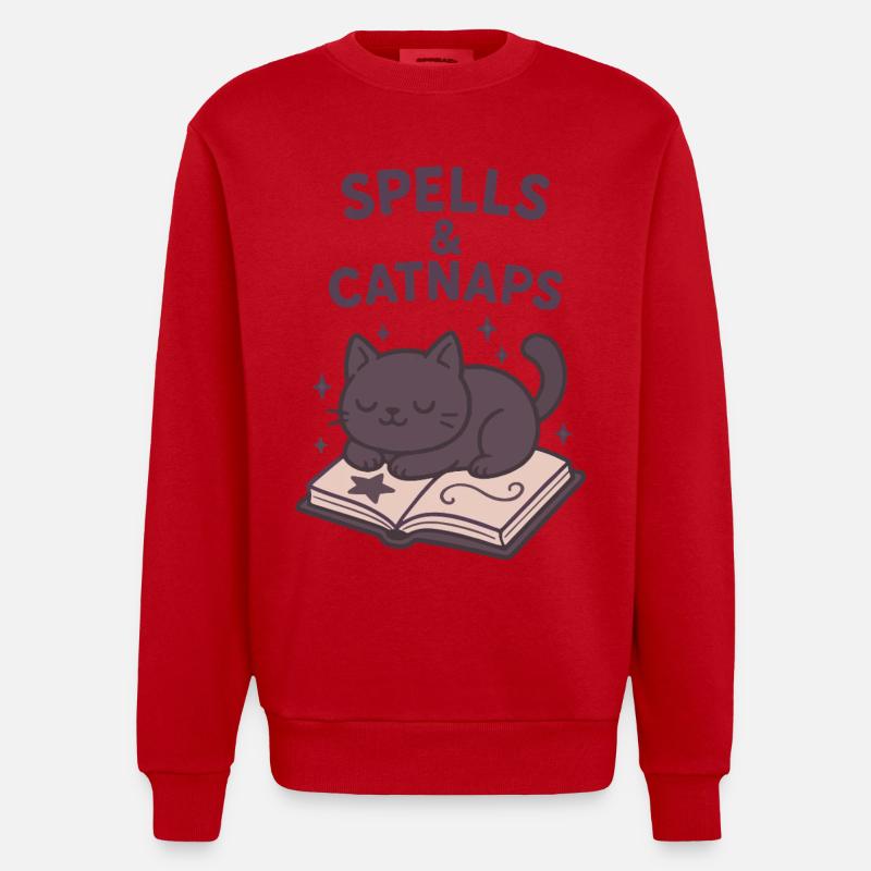 Zaubersprüche und Nickerchen - Heavyweight Oversized Organic Crew Neck Made in EU - Rot