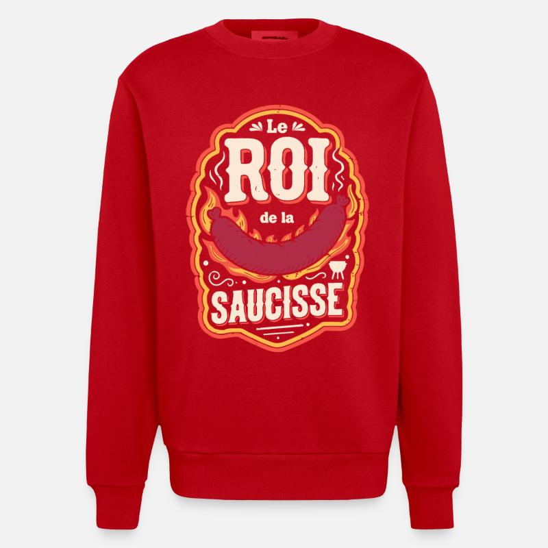 Roi de la Saucisse - Sweat bio épais oversize fabriqué en UE - rouge
