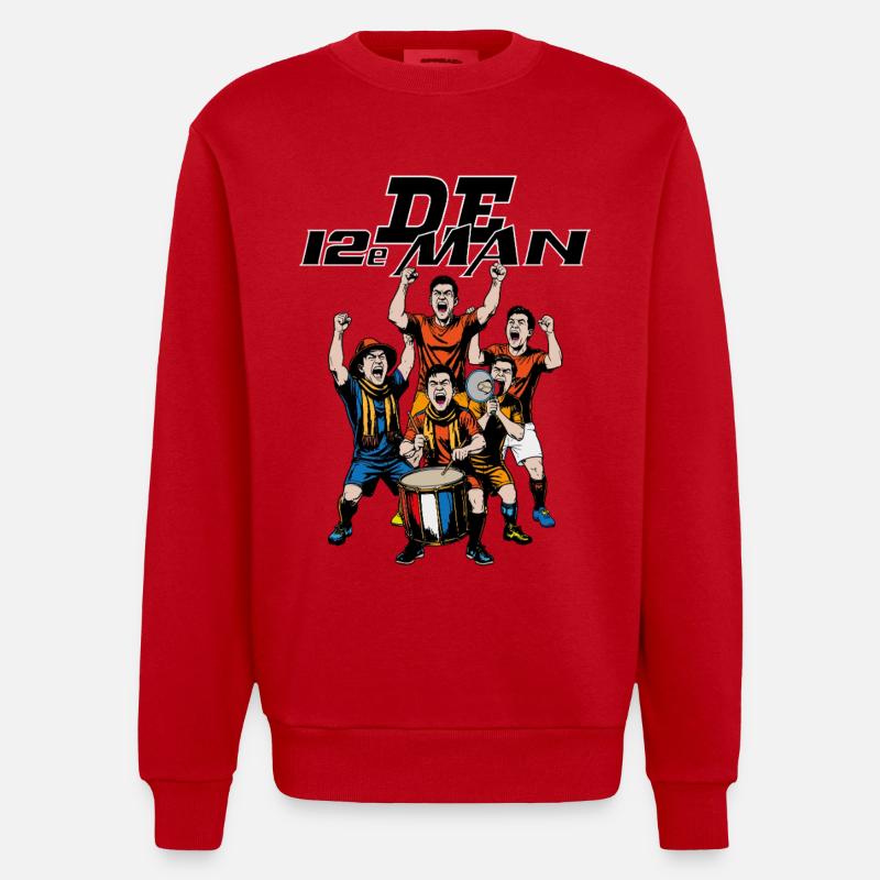 De12eMan - Heavyweight Oversized Organic Crew Neck Made in EU - Rot