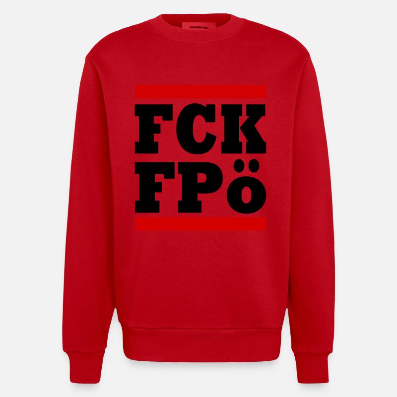 Fck fpö - Sweat bio épais oversize fabriqué en UE - rouge