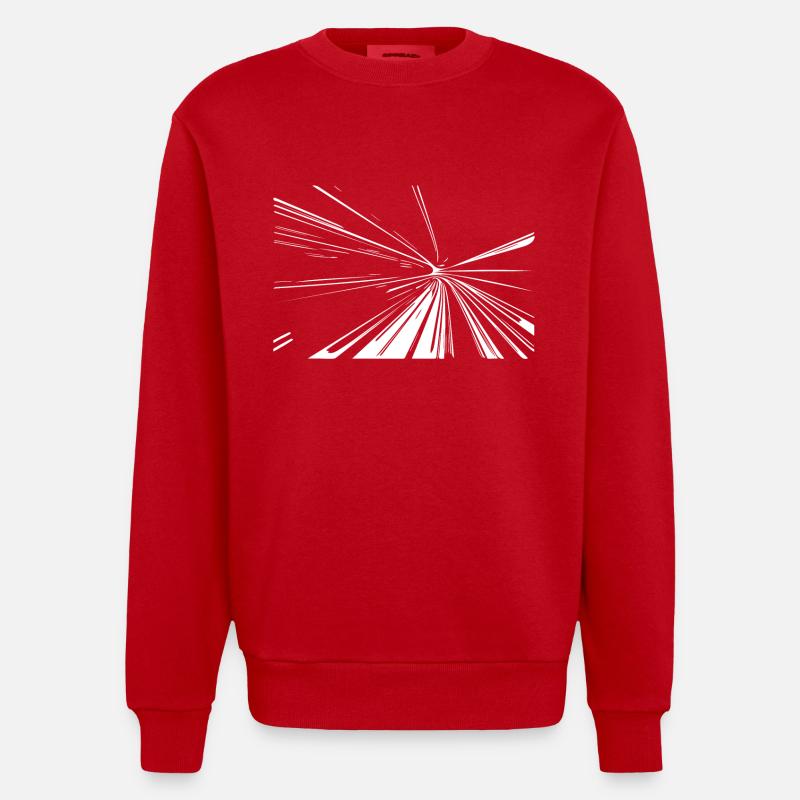 Vector Lines Splash - Heavyweight Oversized Organic Crew Neck Made in EU - red