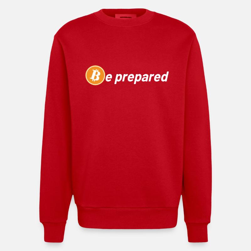 Logo Bitcoin Préparez-vous - Sweat bio épais oversize fabriqué en UE - rouge