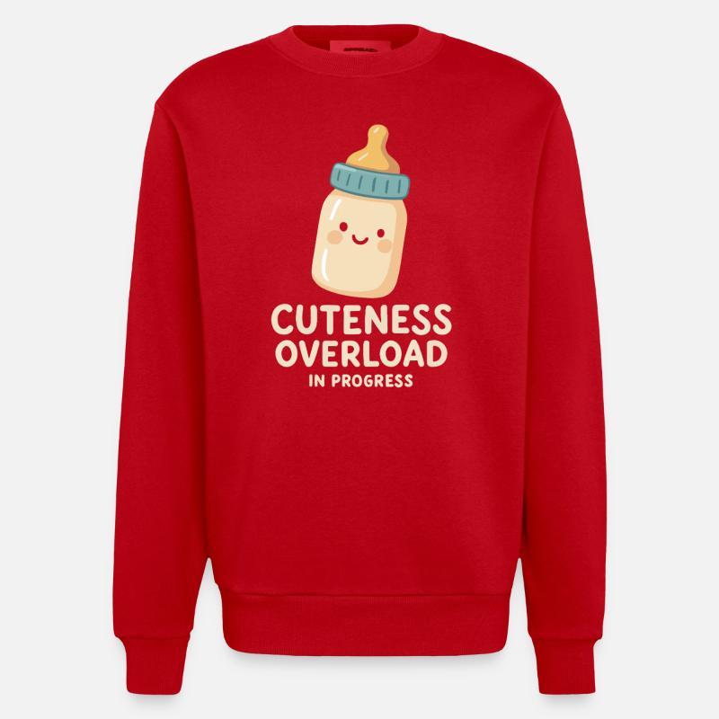 Cuteness Overload in Progress - Heavyweight Oversized Organic Crew Neck Made in EU - red