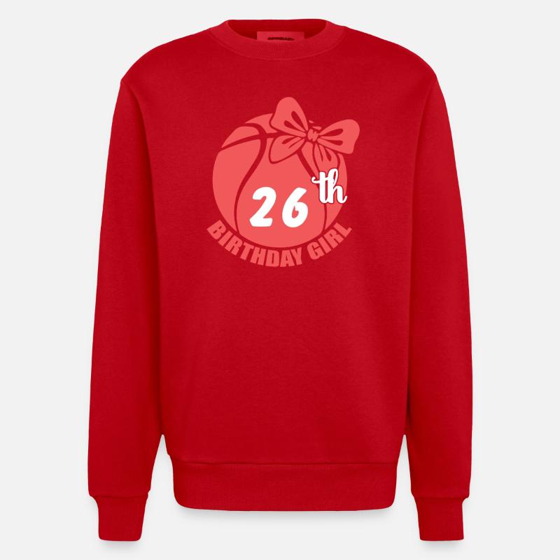 Basket-ball 26e anniversaire Basketteur - Sweat bio épais oversize fabriqué en UE - rouge
