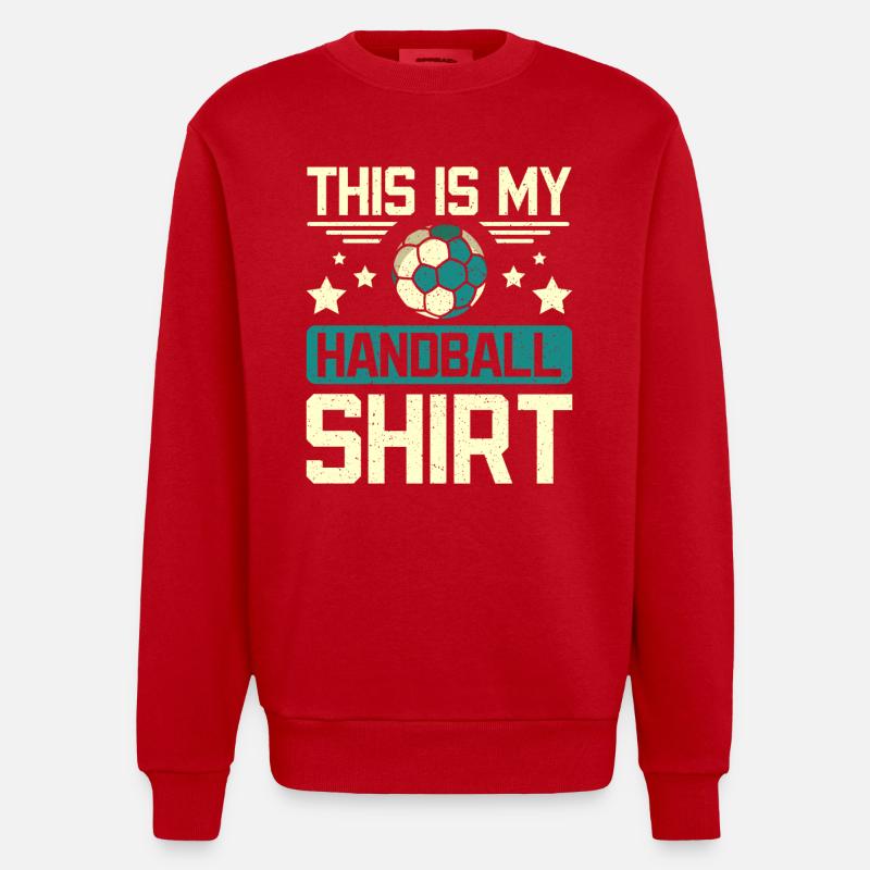 C’est mon handball - Sweat bio épais oversize fabriqué en UE - rouge