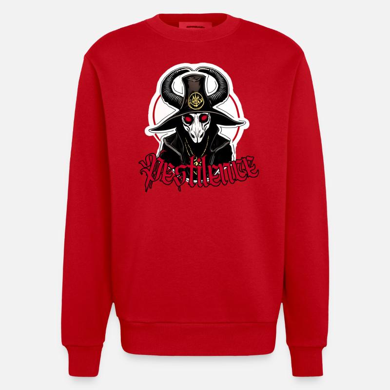 Okkulter Pest Priester - Heavyweight Oversized Organic Crew Neck Made in EU - Rot