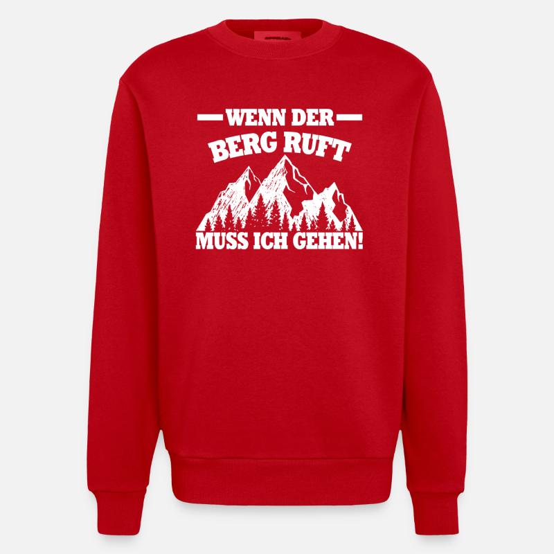WENN DER BERG RUFT - Heavyweight Oversized Organic Crew Neck Made in EU - Rot