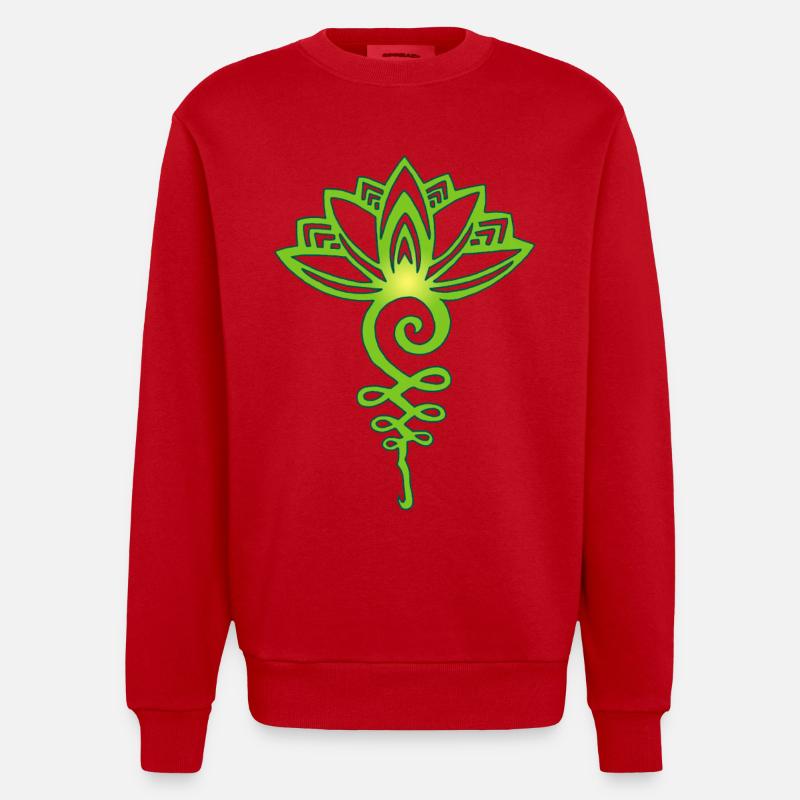lotus vert éternel - Sweat bio épais oversize fabriqué en UE - rouge