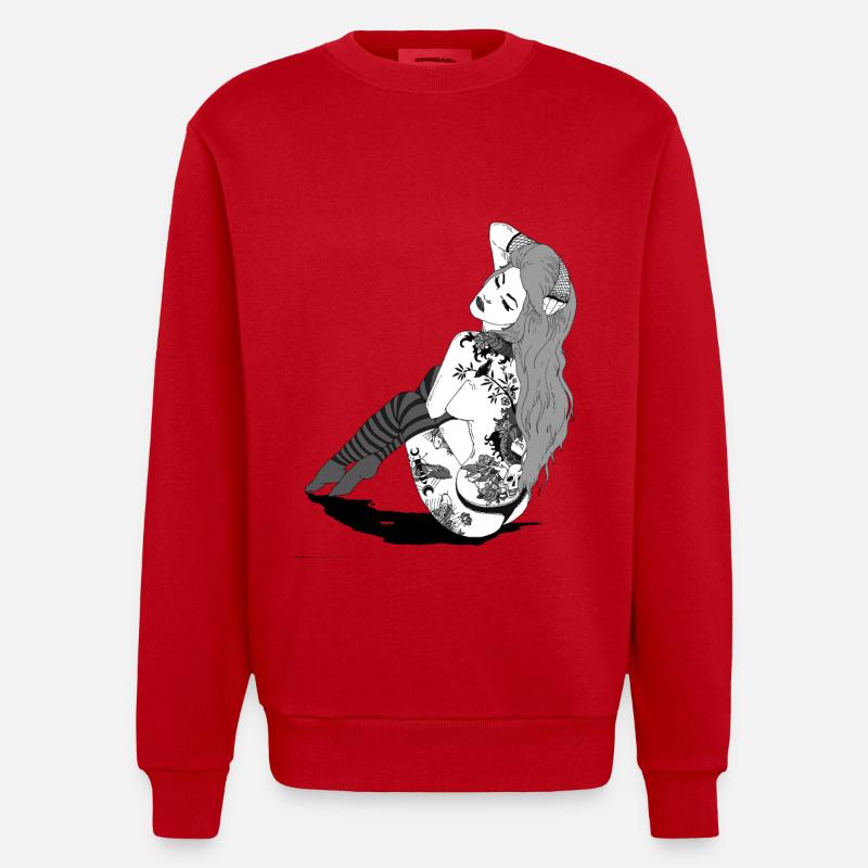 882EB5CC 391F 4E34 A595 06EB4ADAD40E - Heavyweight Oversized Organic Crew Neck Made in EU - Rot