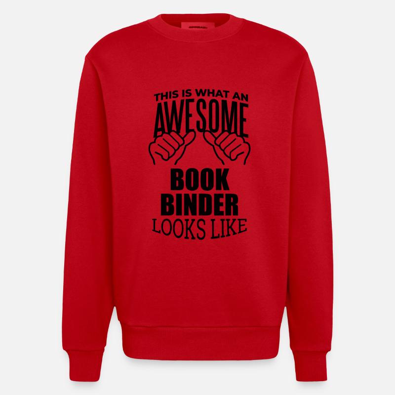 Buchbinder - Heavyweight Oversized Organic Crew Neck Made in EU - Rot