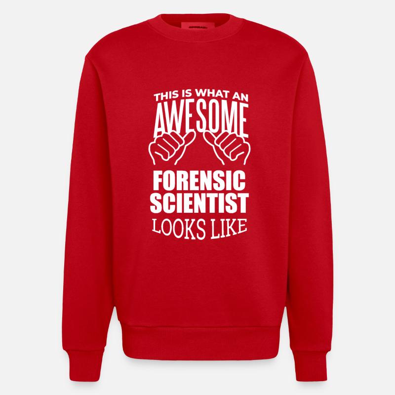 Forensic Science - Heavyweight Oversized Organic Crew Neck Made in EU - red
