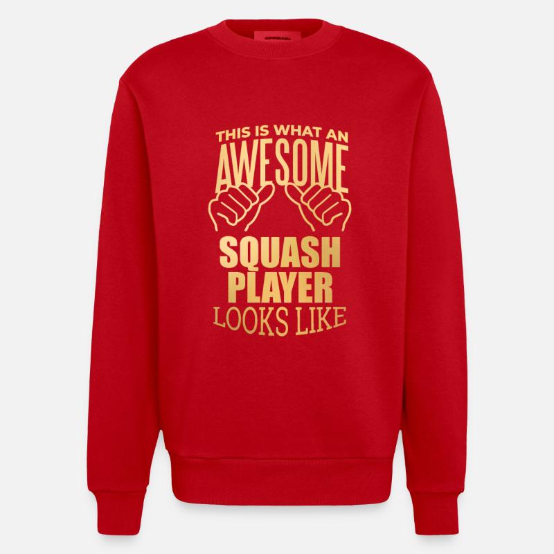 quetschen - Heavyweight Oversized Organic Crew Neck Made in EU - Rot