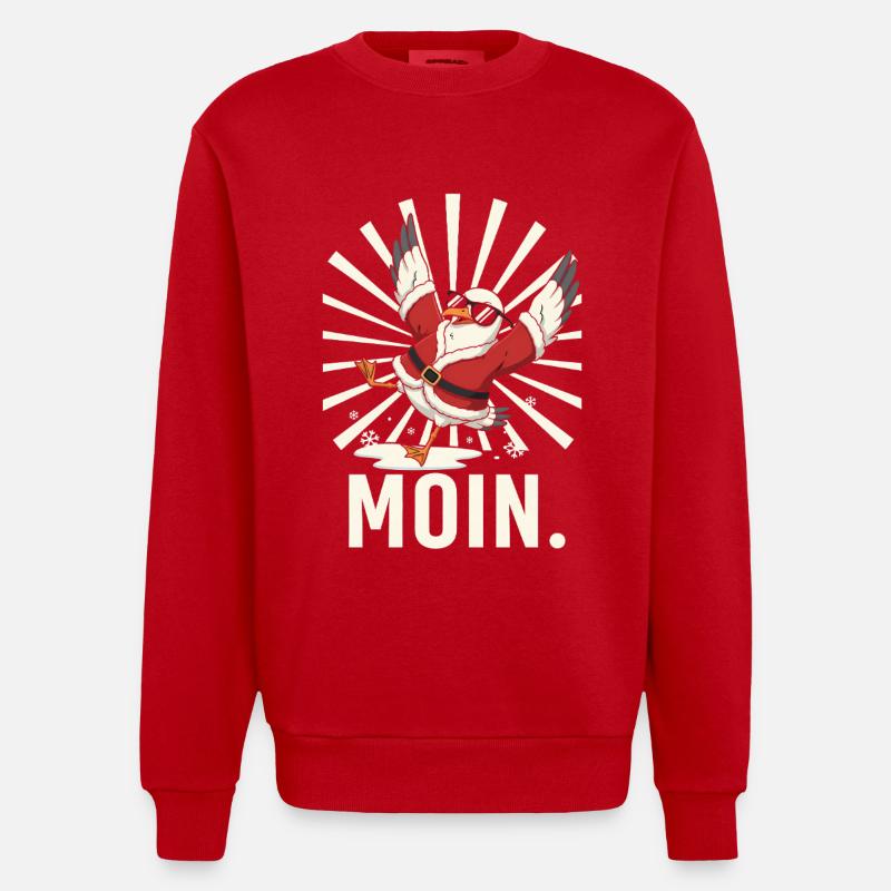 Weihnachtsmann-Möwe Santa-Kleidung Maritime - Heavyweight Oversized Organic Crew Neck Made in EU - Rot