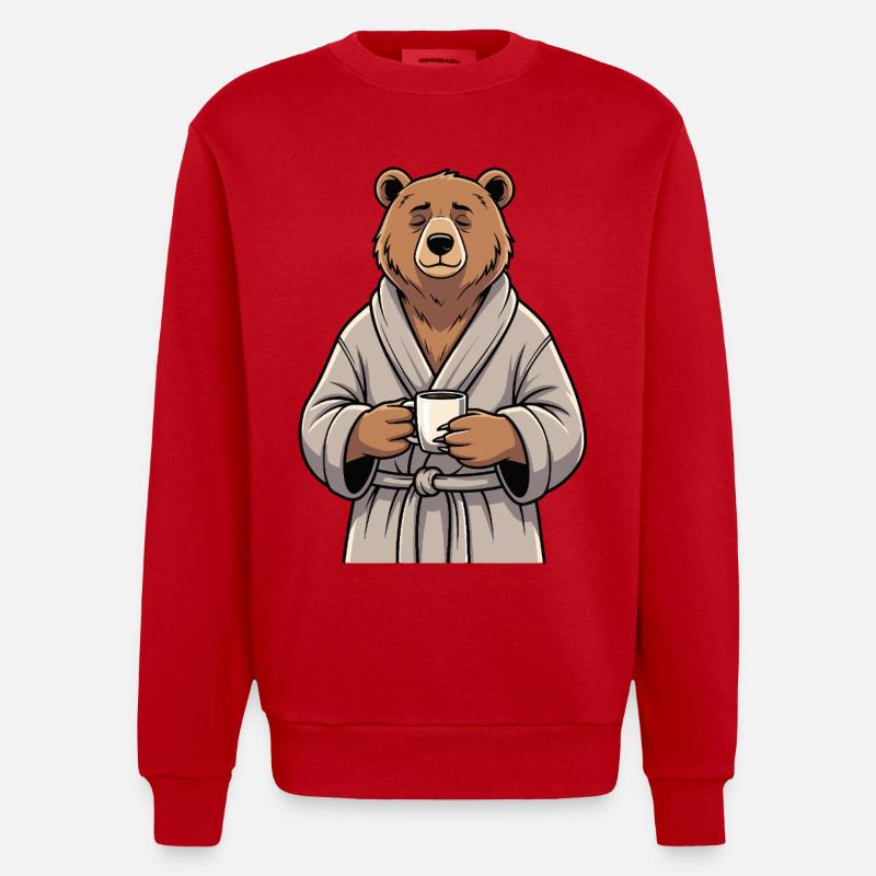 Supporte le café - Sweat bio épais oversize fabriqué en UE - rouge