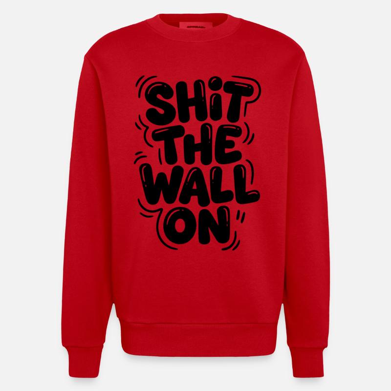 Arrête le mur - Sweat bio épais oversize fabriqué en UE - rouge