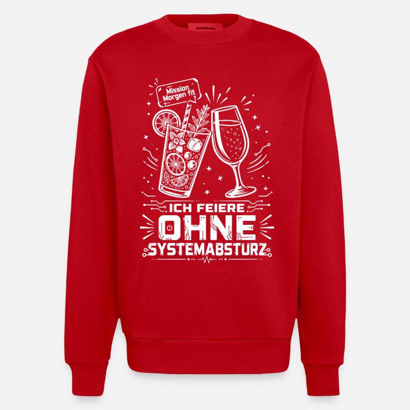 Ich feiere ohne Systemabsturz - Heavyweight Oversized Organic Crew Neck Made in EU - Rot