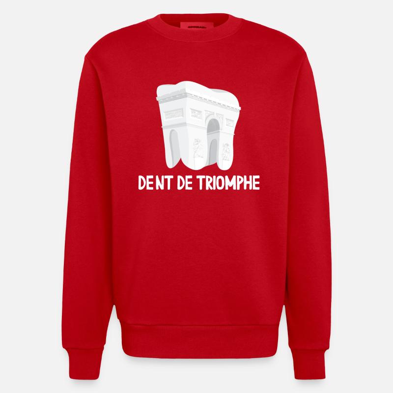 Dent De Triomphe - Sweat bio épais oversize fabriqué en UE - rouge