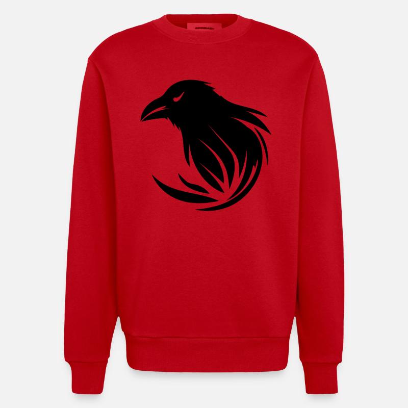 Corbeau intelligent - Sweat bio épais oversize fabriqué en UE - rouge