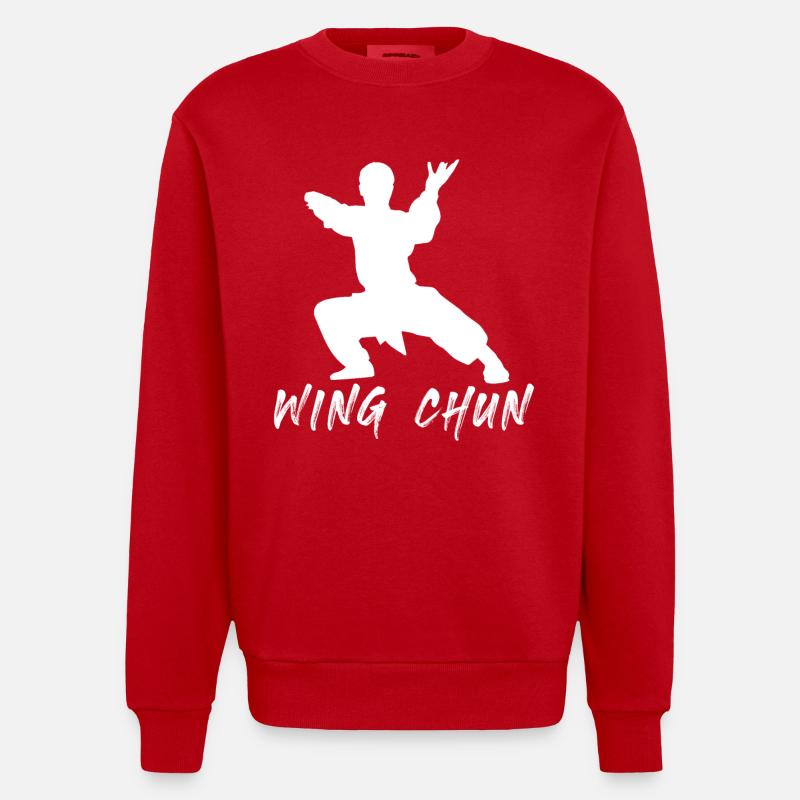 Wing Chun - Sweat bio épais oversize fabriqué en UE - rouge