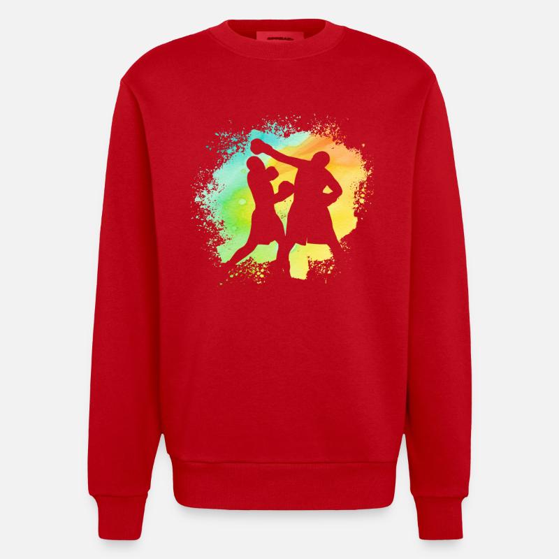 Boxer Retro Boxen - Heavyweight Oversized Organic Crew Neck Made in EU - Rot