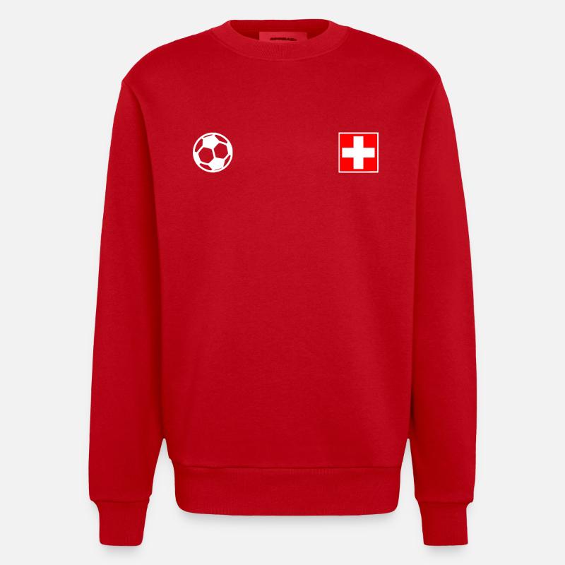 Schweiz - Heavyweight Oversized Organic Crew Neck Made in EU - Rot