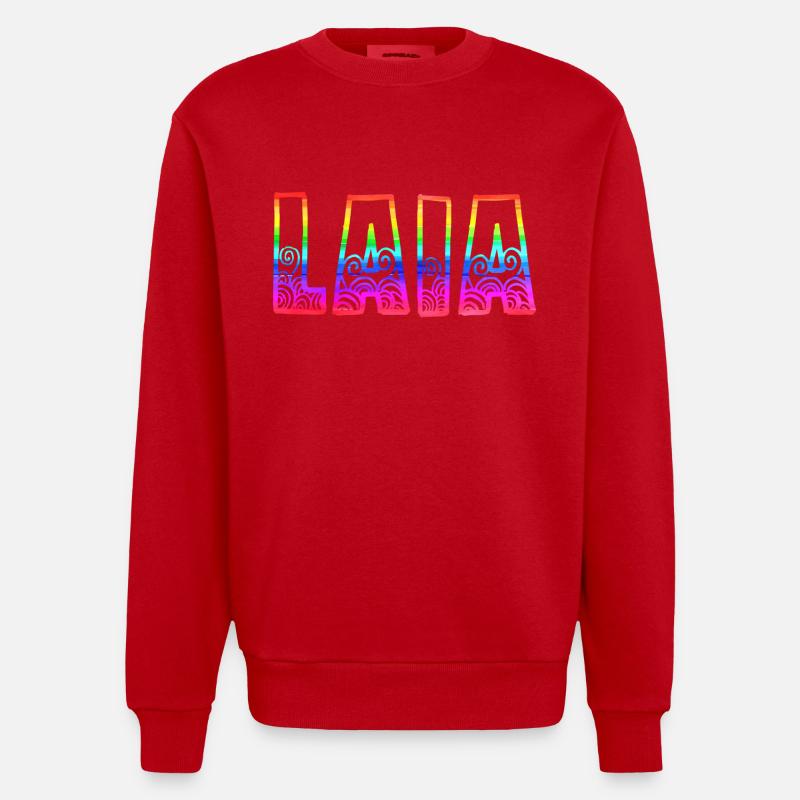laia rs regenbogen - Heavyweight Oversized Organic Crew Neck Made in EU - Rot