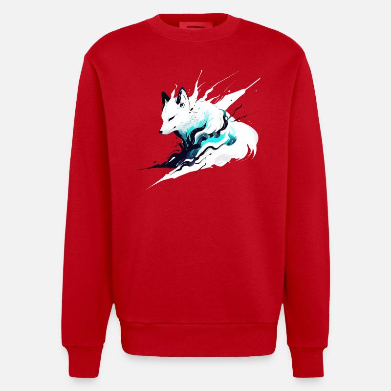 Geisterfuchs - Heavyweight Oversized Organic Crew Neck Made in EU - Rot