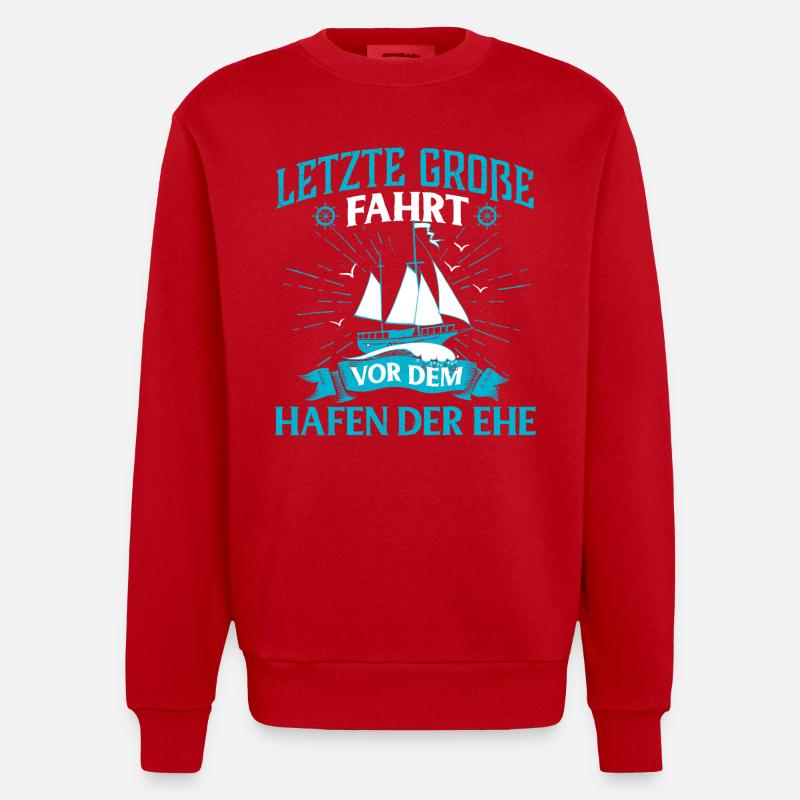 Junggesellenabschied Ehe - Heavyweight Oversized Organic Crew Neck Made in EU - Rot