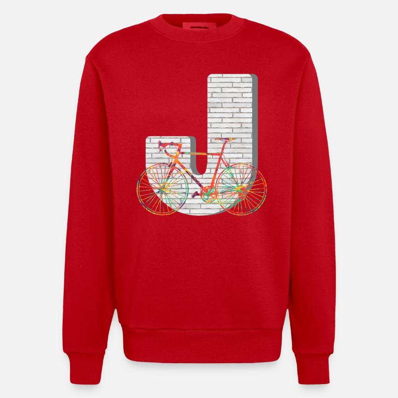 fahrrad e 249 j - Heavyweight Oversized Organic Crew Neck Made in EU - Rot