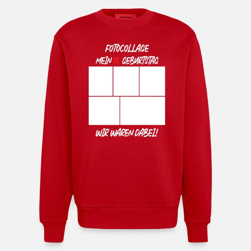 Anniversaire de 18 ans - Sweat bio épais oversize fabriqué en UE - rouge