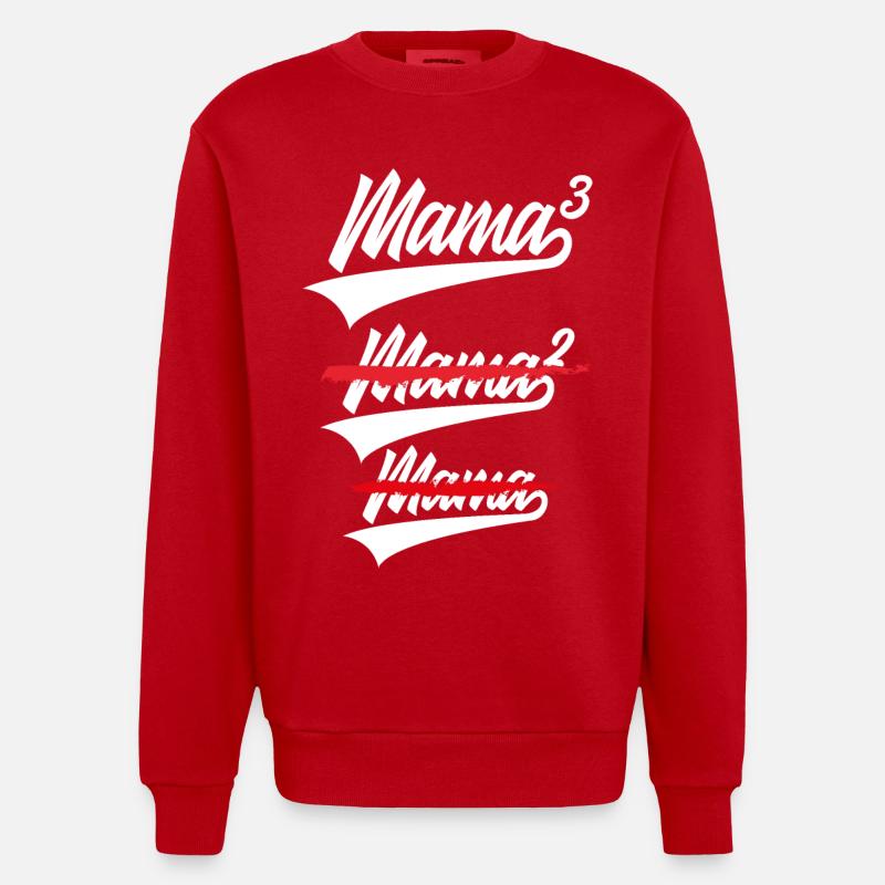 MAMA HOCH 3 KINDER DRILLINGE - Heavyweight Oversized Organic Crew Neck Made in EU - Rot