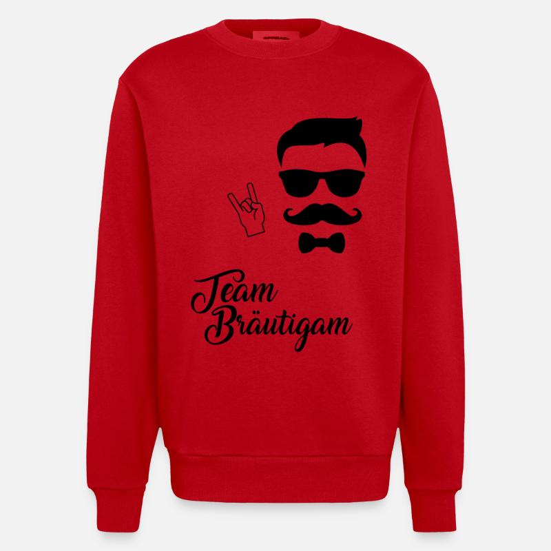 Team Bräutigam - Rock n Roll - Heavyweight Oversized Organic Crew Neck Made in EU - Rot