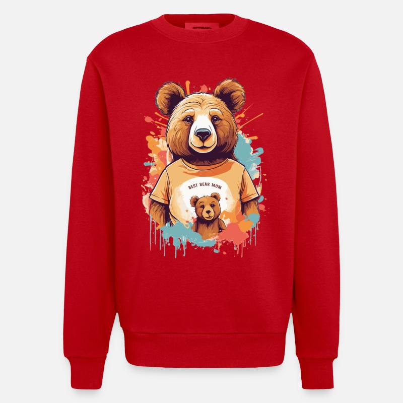 Beste Bär Mutter - Heavyweight Oversized Organic Crew Neck Made in EU - Rot