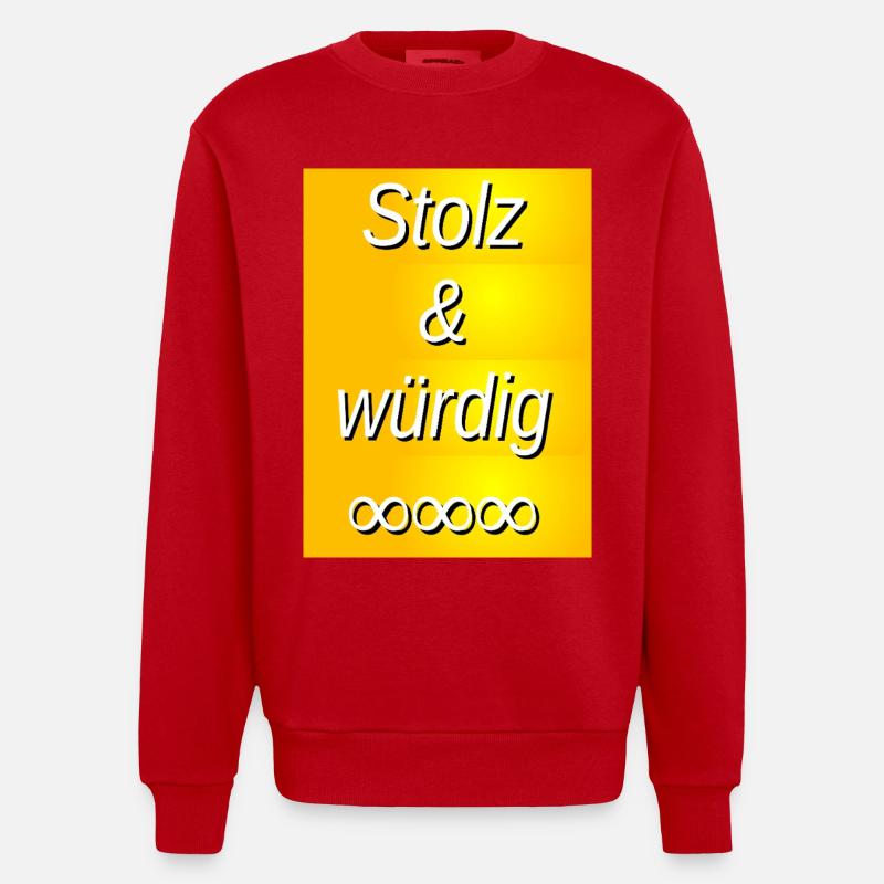 Impression dorée fière et digne - Sweat bio épais oversize fabriqué en UE - rouge
