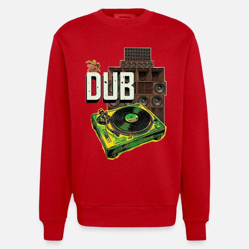 Platine Dub Reggae Soundsystem - Sweat bio épais oversize fabriqué en UE - rouge