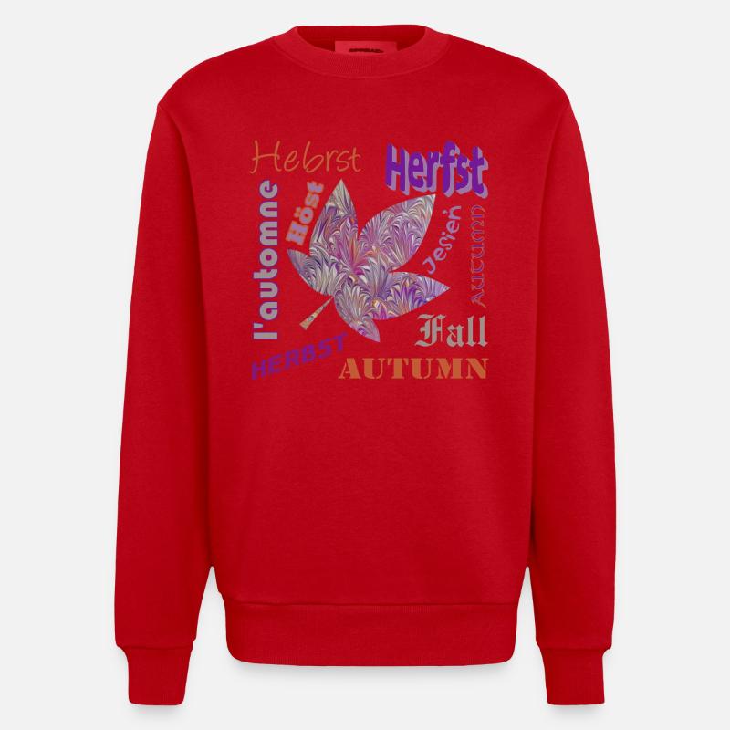 herbst schrift e 236 - Heavyweight Oversized Organic Crew Neck Made in EU - red