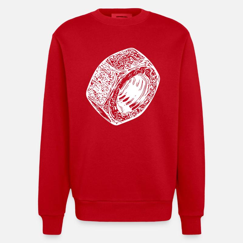 Schraubenmutter heller Oberfläche - Heavyweight Oversized Organic Crew Neck Made in EU - Rot