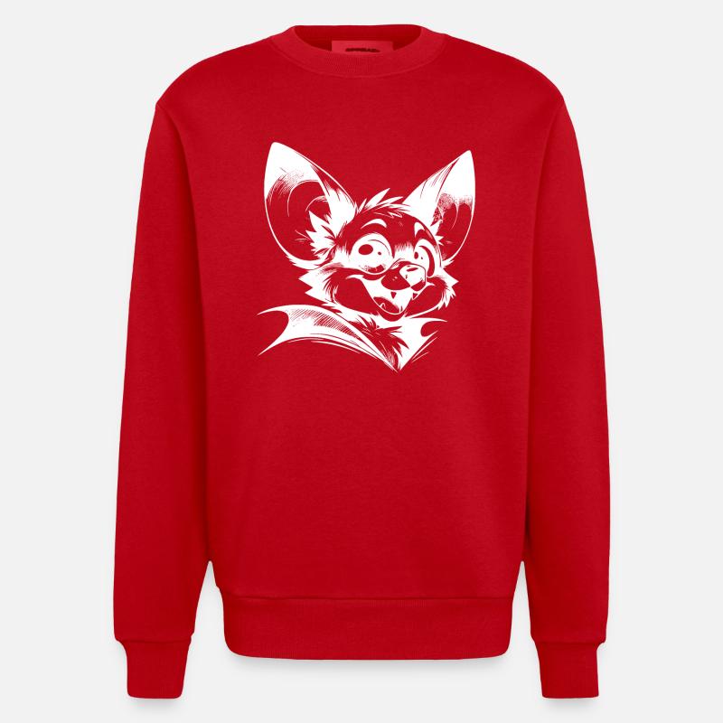 Chauve-souris rieuse bébé vampire dessin - Sweat bio épais oversize fabriqué en UE - rouge