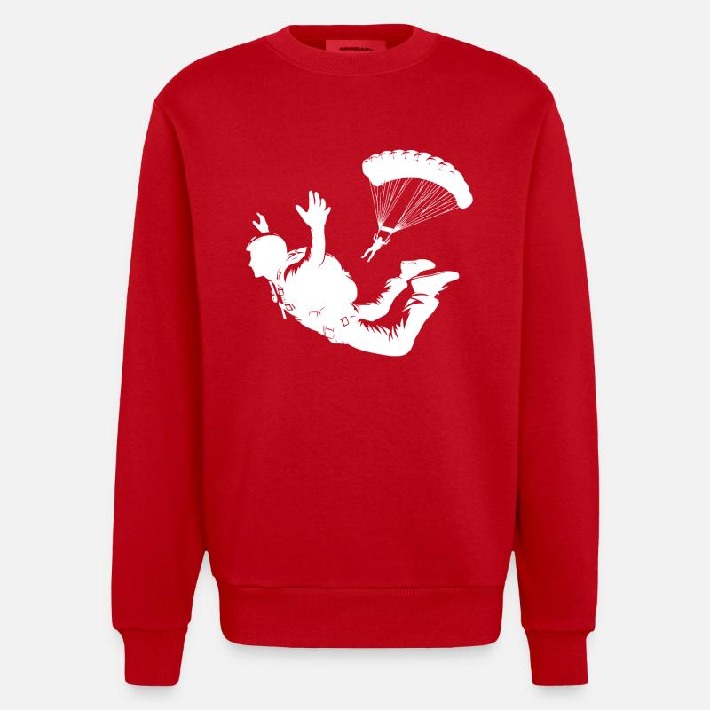 Two hobby skydiving skydiving - Heavyweight Oversized Organic Crew Neck Made in EU - red