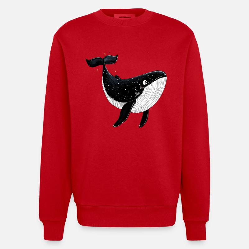 Petite baleine - Sweat bio épais oversize fabriqué en UE - rouge