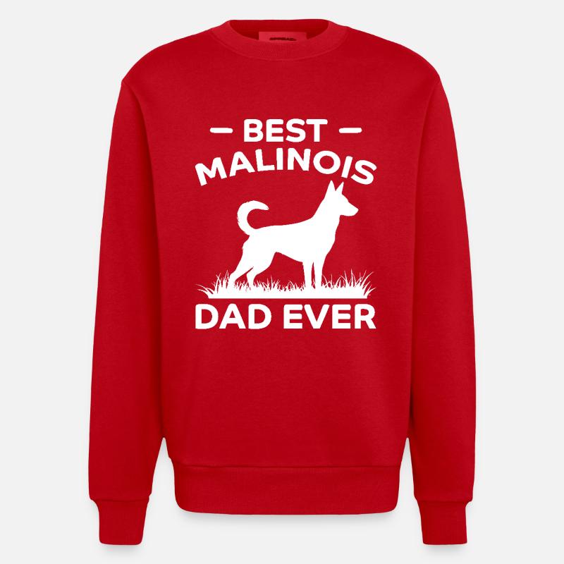 Belgischer Schäferhund Spruch Malinois Geschenk - Heavyweight Oversized Organic Crew Neck Made in EU - Rot