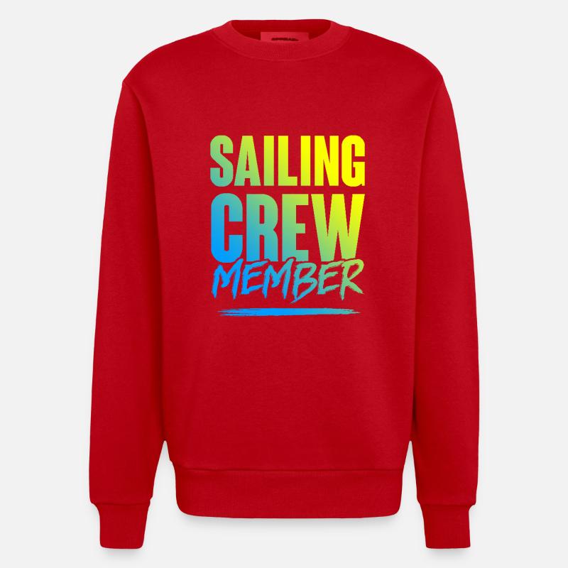 Équipage de navigation - Sweat bio épais oversize fabriqué en UE - rouge