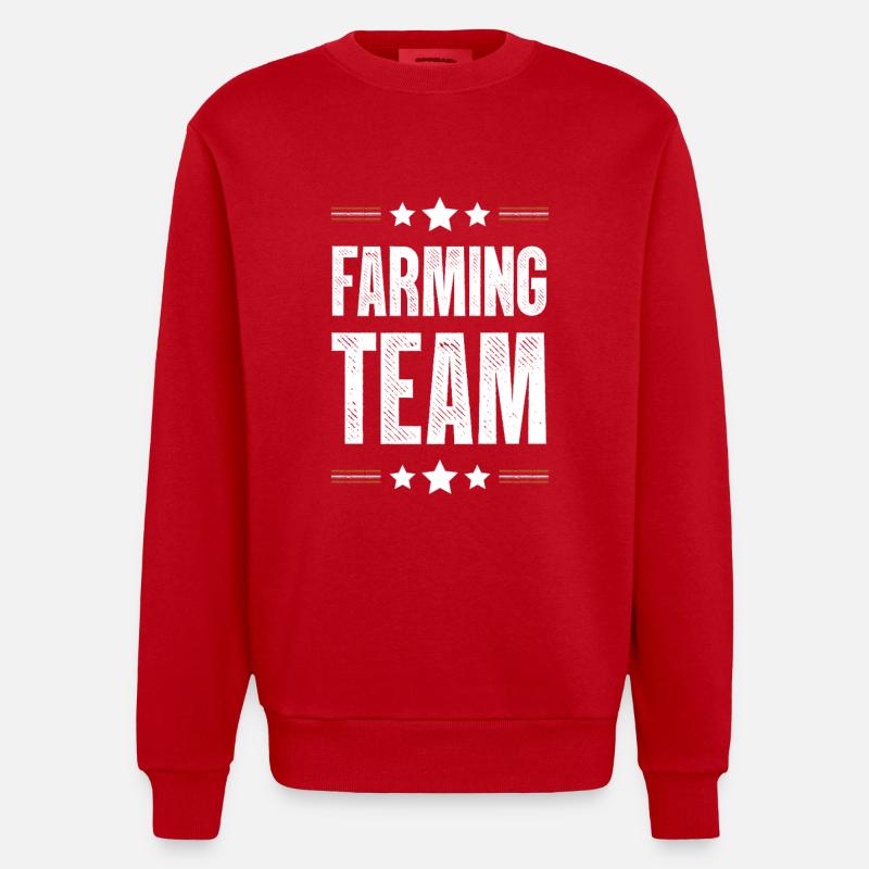 Équipe agricole - Sweat bio épais oversize fabriqué en UE - rouge