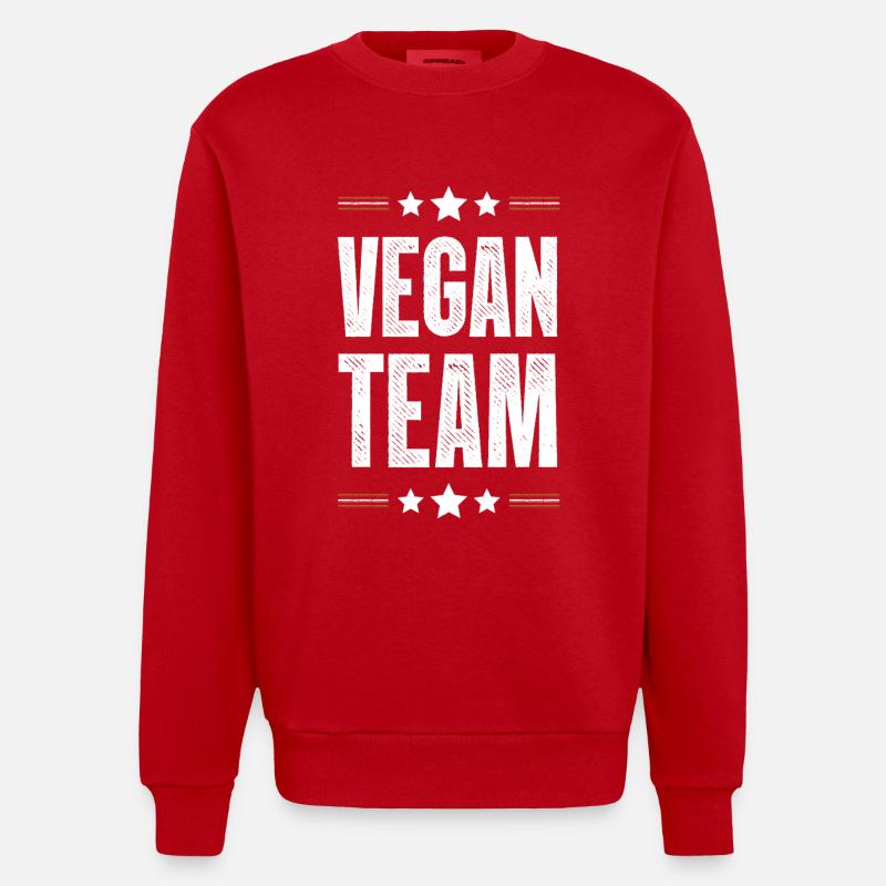 Équipe végétalienne - Sweat bio épais oversize fabriqué en UE - rouge