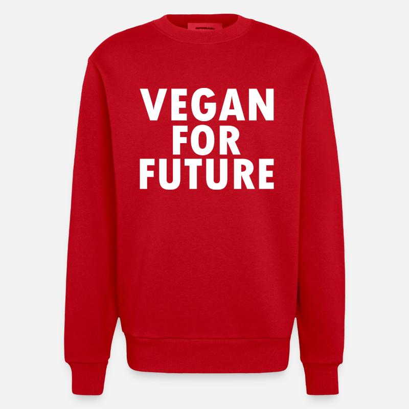 Vegan for future - Heavyweight Oversized Organic Crew Neck Made in EU - red